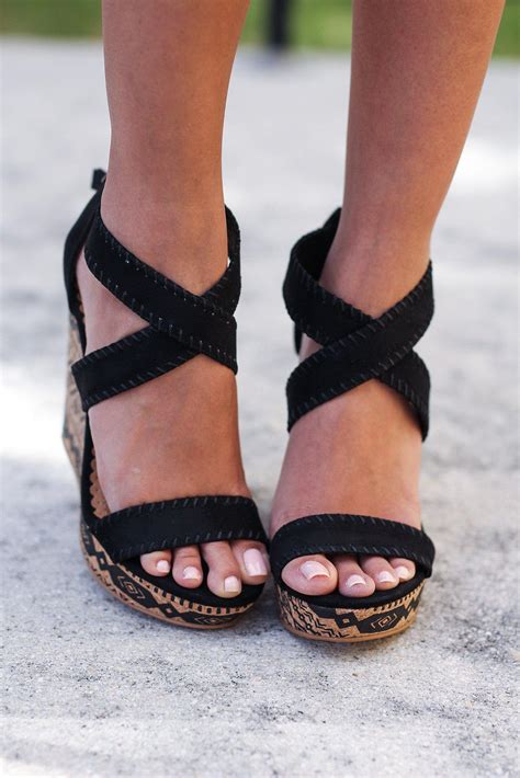 Remi Black Wedges | Cute Wedges | Online Boutiques - Saved by the Dress