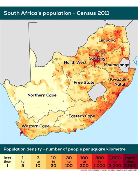 Map Of South Africa Population Population Density And Structure Of
