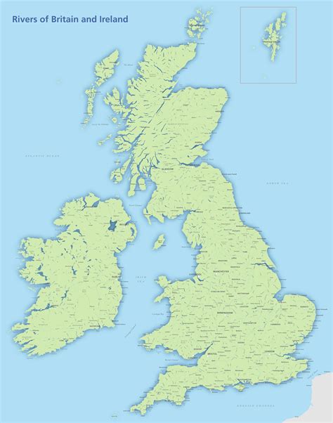 Britain And Ireland River Map Royalty Free Editable Map Maproom