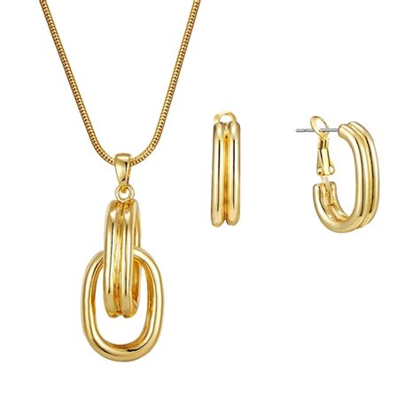 Zinc Alloy Gold Plated 2 Piece Jewelry Set With Worldwide Shipping
