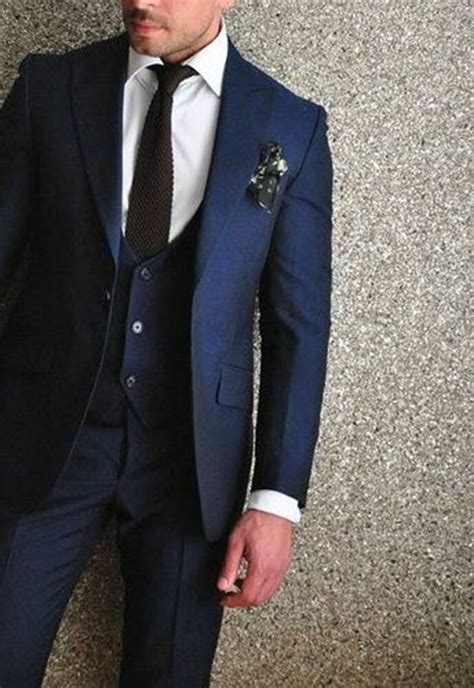 Look dashing in a navy suit from charles tyrwhitt. Navy Blue Men's Suit Wedding Groomsmen Tuxedo Groom Wear ...