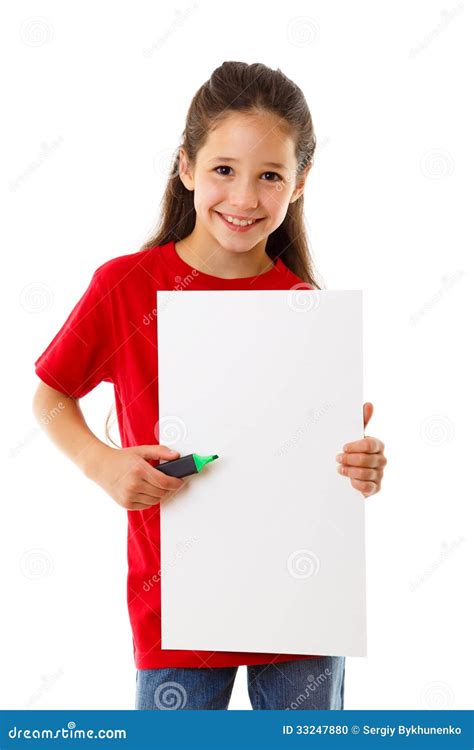 Girl With Empty Blank Stock Photo Image Of Business 33247880