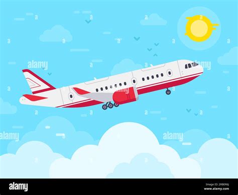 Airplane Flying In Sky Jet Plane Fly In Clouds Airplanes Travel And