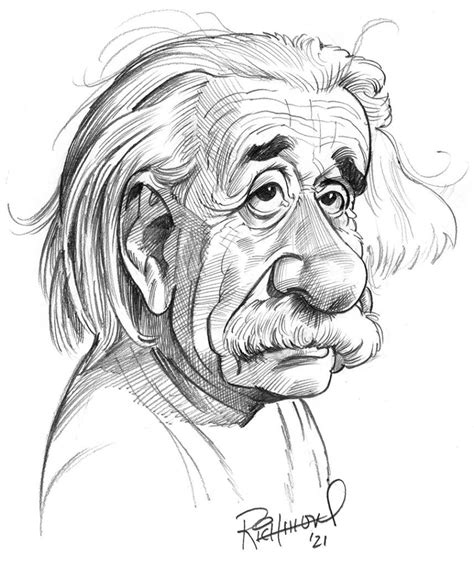 The Daily Coronacature Albert Einstein Caricature Sketch