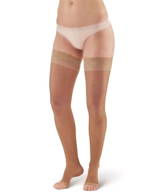 Pebble Uk Toeless Sheer Compression Thigh Highs