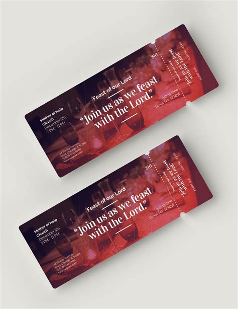 Church Banquet Ticket Template Download In Word Illustrator Psd