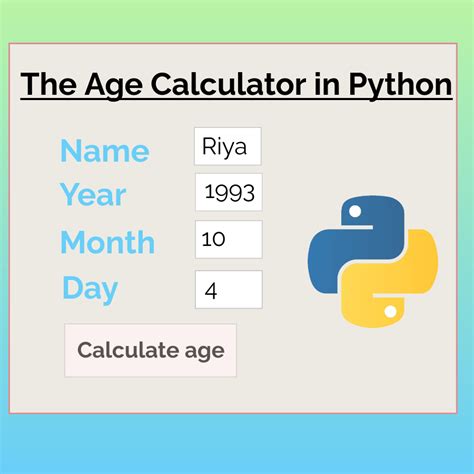 Age Calculator GUI Python Projects Ideas With Source Code
