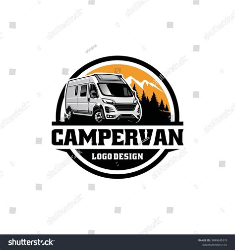 Camper Van Company Logo Bold Badge Stock Vector Royalty Free