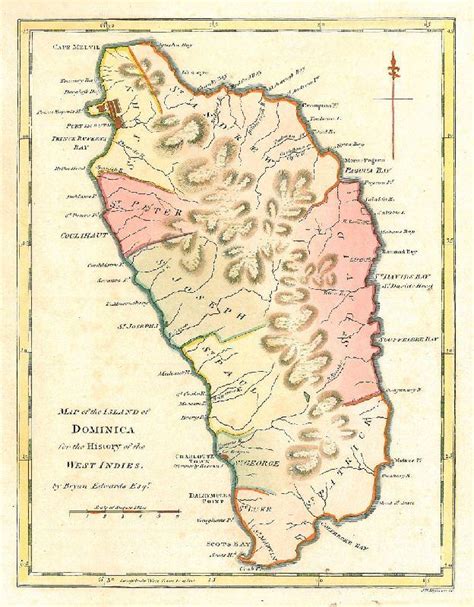 Once investors and their families obtain dominican citizenship, they can then. DOMINICA/Kl. Antillen. - Karte. "Map of the Island of ...