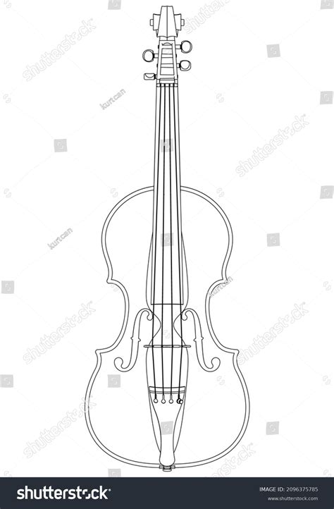 Violin Outline Vector Illustration Music Instrument Stock Vector