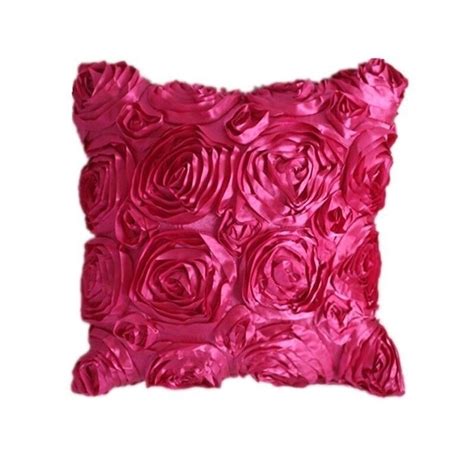 Best Satin 3d Rose Flower Square Throw Pillow Cushion Case Cover Sofa