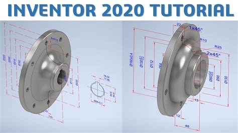 Inventor 2020 Tutorial 173 3d Modeling Basic Beginners File Dwg