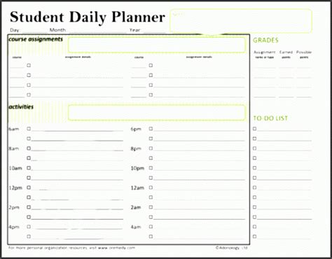 4 Daily Schedule Template For Students Sampletemplatess