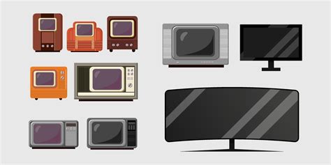 Establecer La Ilustración De La Evolución De La Televisión De Años En