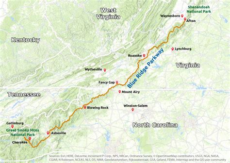 Asheville Blue Ridge Parkway Map