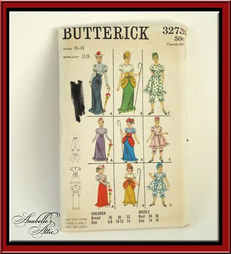 vintage 1960s butterick costume pattern mary poppins old fashioned dress modern sewing