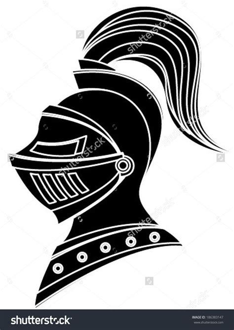 Knight helmet silhouette black and white clipart - ClipartFest