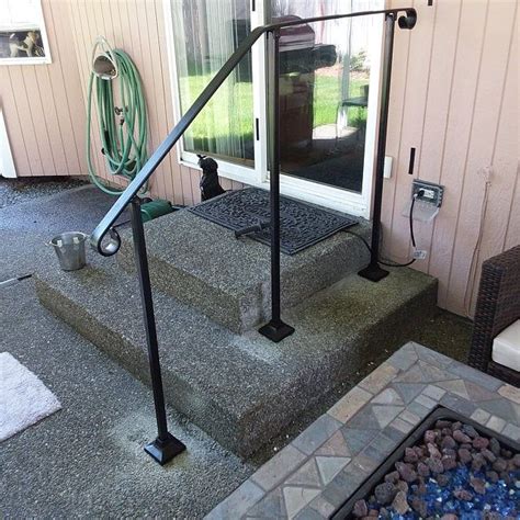 2 step railing.the particular stair railing in home is more than a simple method to get from the floor to a new. Single Post ornamental hand rail 1 or 2 step railing for stairs steel handrail with hardware ...