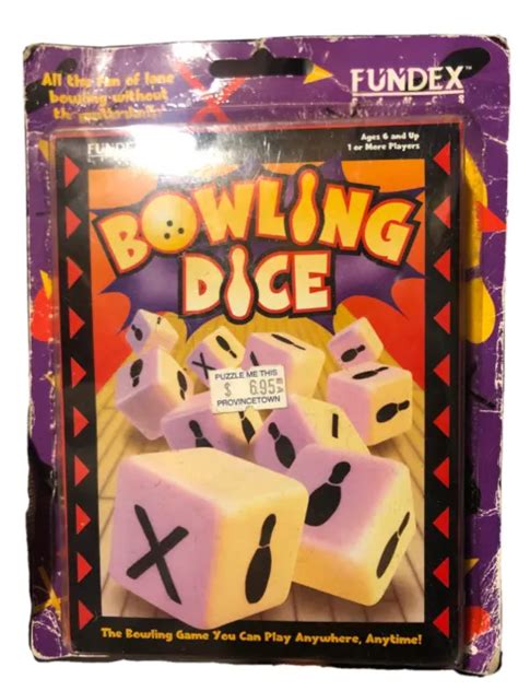 Rare Fundex Bowling Dice Game Fundex 10 Dice And Score Pad 2002 Complete