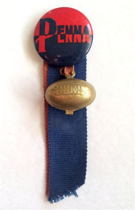 Vtg 1960s Penna Football Pin Pinback Ribbon Penn State Pennsylvania