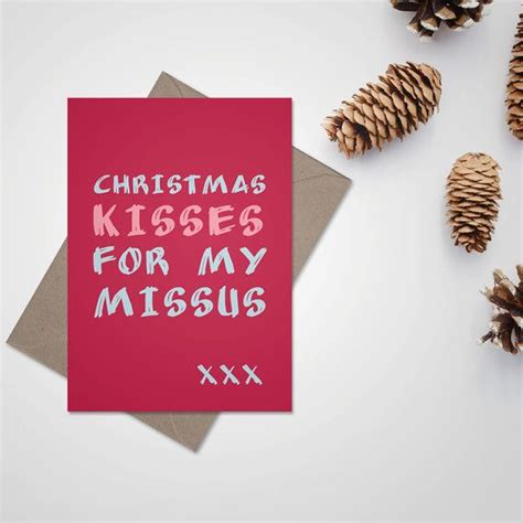 Christmas Card Kisses For Her Wife Or Girlfriend Christmas Card Christmas Card For