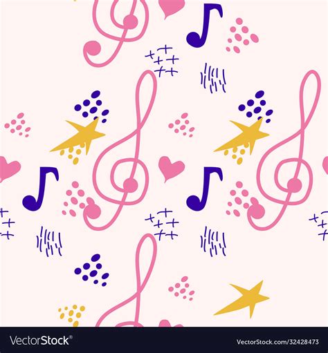Abstract Music Notes Seamless Pattern Background Vector Image