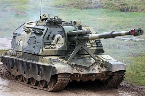 Self Propelled Howitzers Msta S Perform Tasks To Destroy Armored
