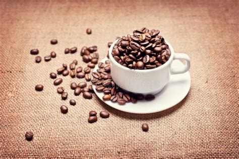 Coffee Beans Cup Background Stock Image Image Of Beans Rustic 25165705
