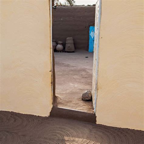 Mud Plaster Applied In Palm Patterns To The Expedition Dighouse On