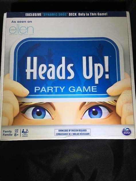 Ellen Game Heads Up Party Board Guessing Activity Set Age 8 Up