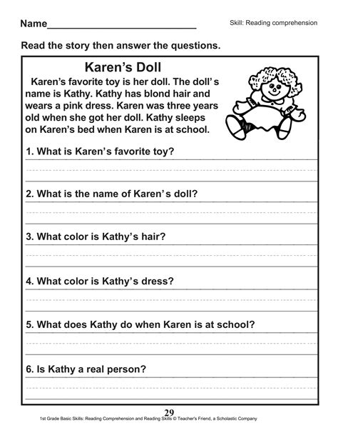 2nd Grade Reading Comprehension Worksheets Multiple Choice Second