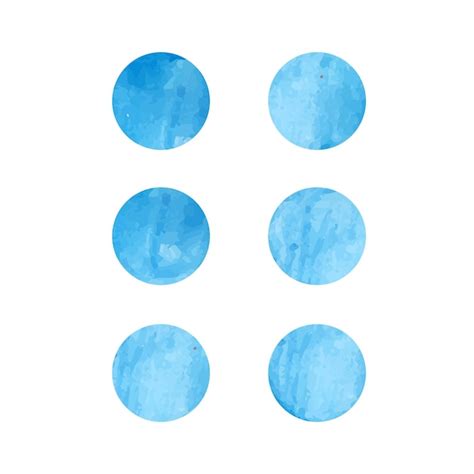 Premium Vector Set Of Blue Watercolor Vector Circles