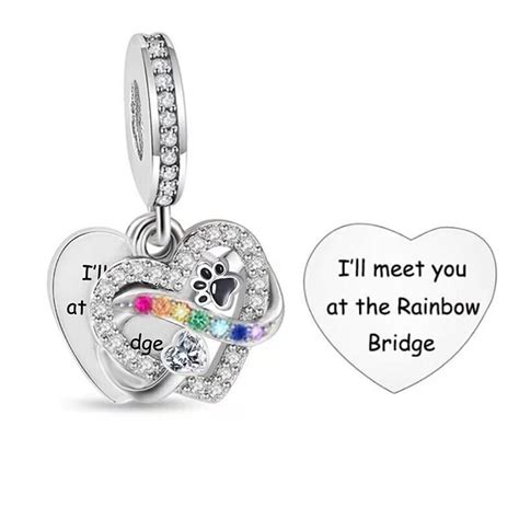 Ill Meet You At The Rainbow Bridge Infinity Pet Paw Heart Etsy