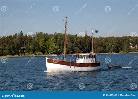 Finnish Fishing Boat Sailing Finland Stock Photo Image Of Transport