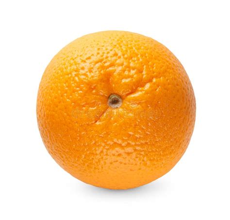 One Fresh Orange Citrus Fruit Closeup On White Background Stock Image