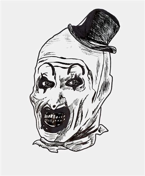 All hallows' eve,terrifier and terrifier 2 movies @davidhowardthornton thank you for interpreting this great movie! Terrifier / Art The Clown Drawing . | Monstruos