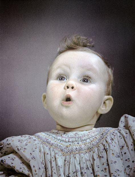 1940s 1950s Portrait Baby Cute Facial Expression Of Awe Wonder Surprise