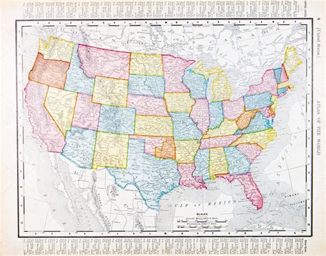 Antique Vintage Map United States America Usa Stock Photo By ©qingwa