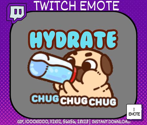 Animated Twitch Emote Hydrate Emote Cute Twitch Emote Chug Etsy