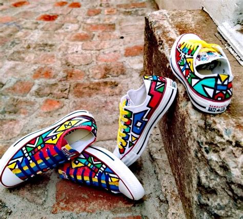 Ndebele Hand Painted Converse Sneakers Shoes Etsy