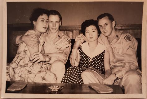My Grampa Left During The Korean War In 1952 Sitting With Some Fine Korean Prostitutes R