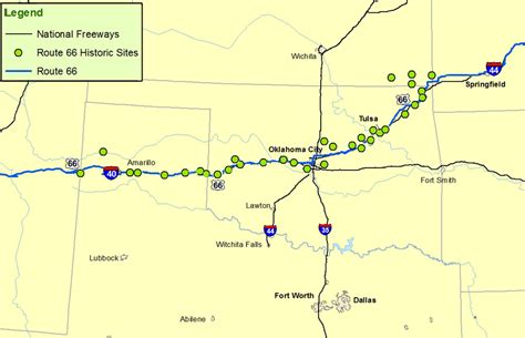 Kansas Oklahoma Texas Map Route A Discover Our Shared Heritage