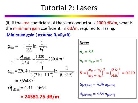 Lasers Tutorial 2 Online Presentation