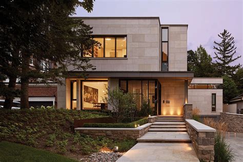 A Limestone Exterior Is The Face Of This Modern House In Toronto