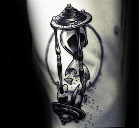 30 Broken Hourglass Tattoo Designs For Men Time Ink Ideas