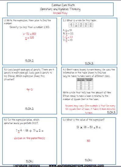 Common Core Math Worksheets 5th Grade Order Of Operations