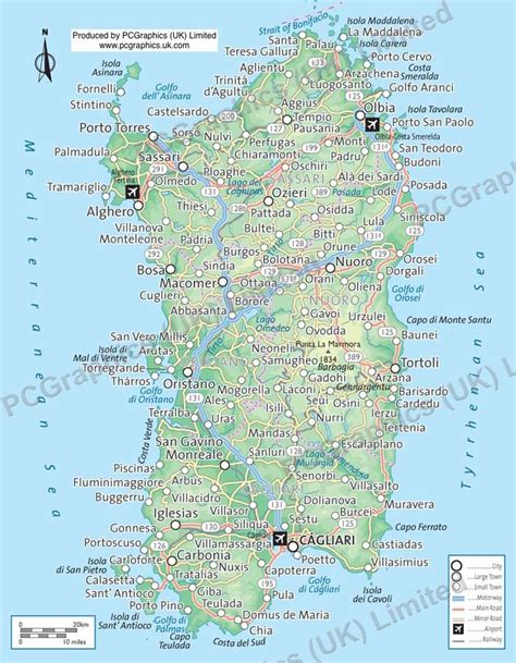 Map Of Sardinia Produced By Pcgraphics See More Of Our Maps On Our