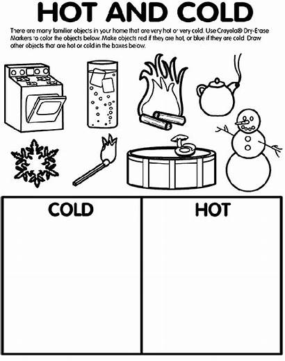 Cold Coloring Crayola Worksheets Pages Weather Opposites