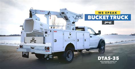 Bucket Truck Feature Dtas 35 Bucket Truck Trucks Lifted Trucks