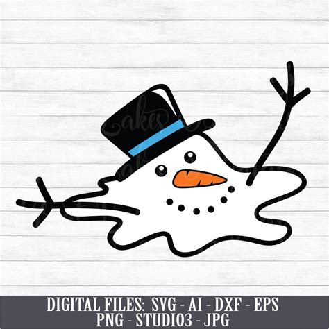 melting snowman instant digital download svg png dxf and eps files included melted snowman